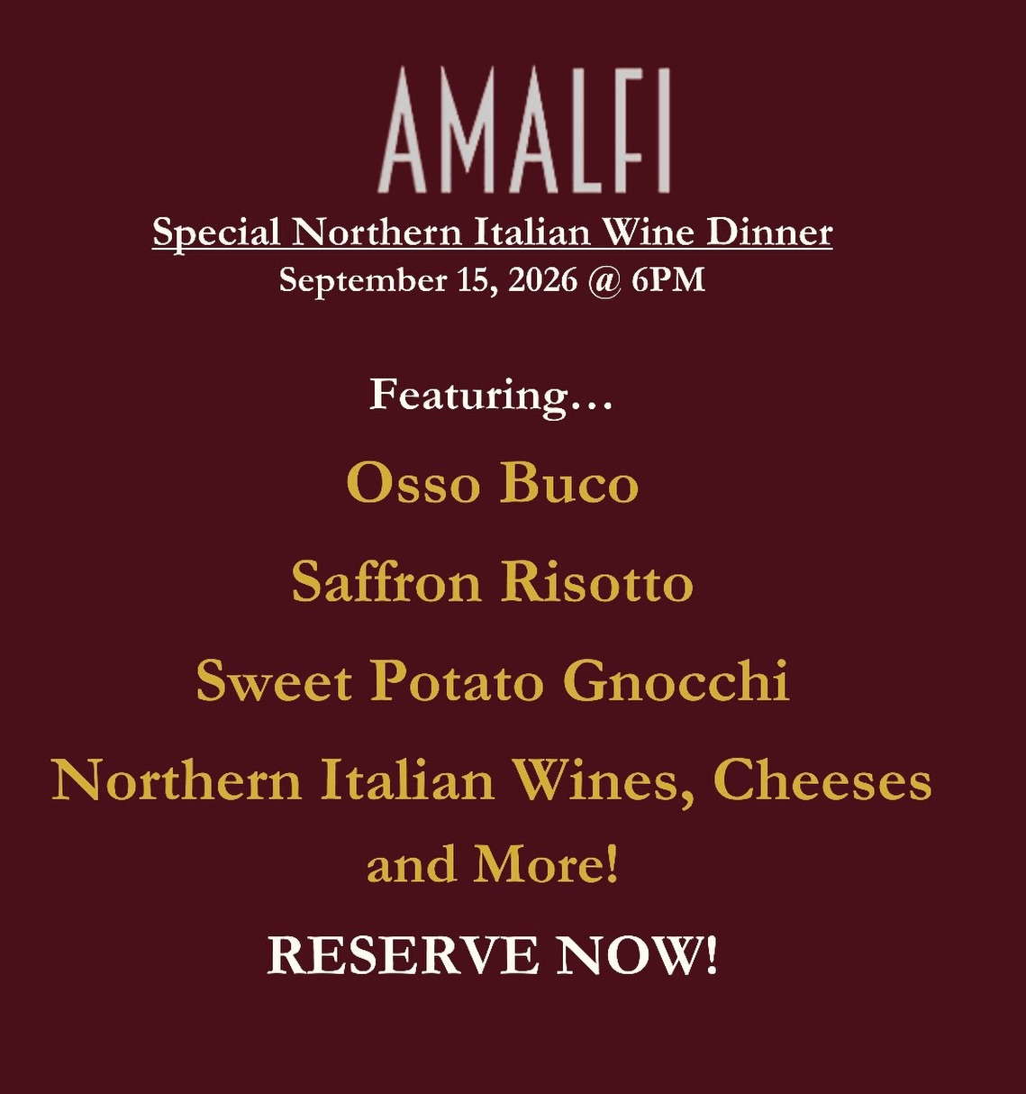 Five courses. Two legendary regions. One unforgettable evening. Reserve your seat now to experience the best of Northern Italy!

🔗 Link in bio.