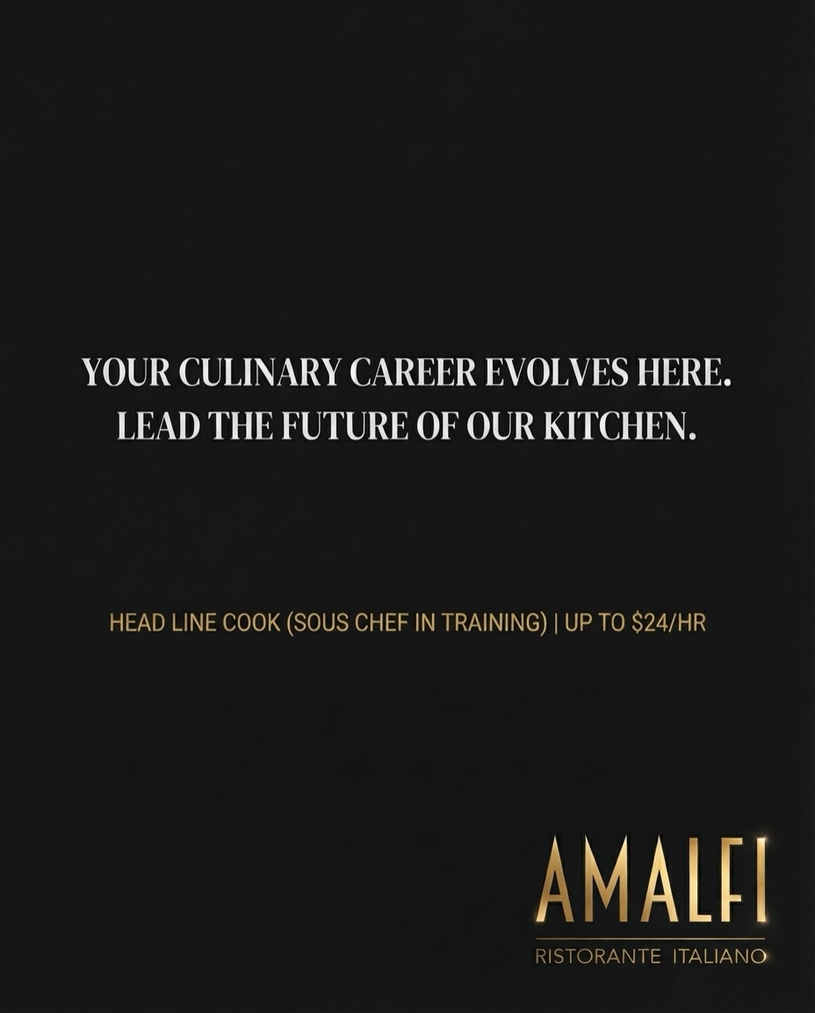 Email manager@amalfiknox.com or send us a DM today to apply!
#ChefJobs #LineCook #AmalfiRistorante #RestaurantLife #NowHiring CulinaryArts